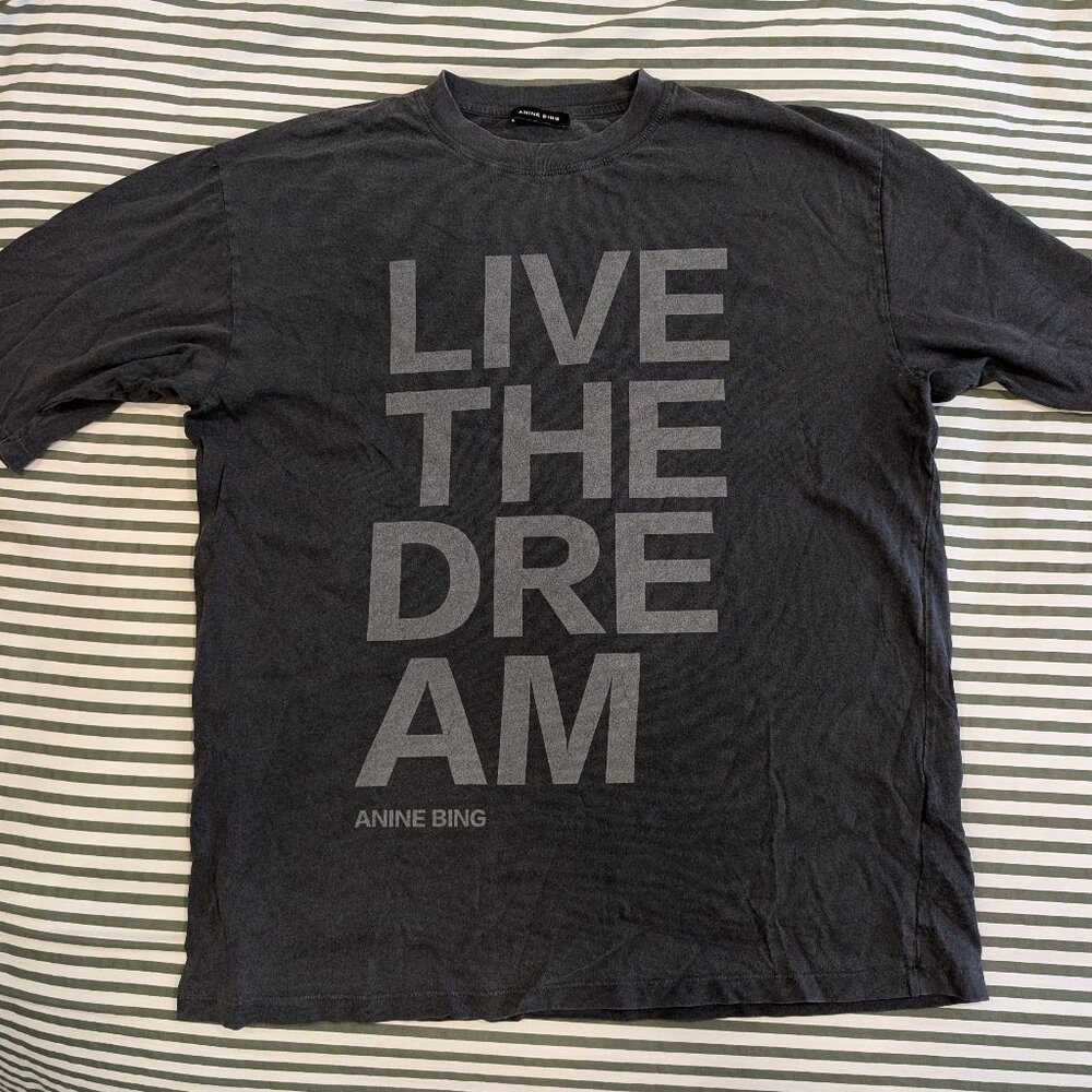 Anine Bing Cason Tee - Live the Dream Collection - Washed Black (M) - Picture 2 of 7